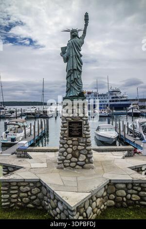 Mackinac Island, MI, USA - 23. Juni 2018: Die Pfadfinder von Amerika monument Stockfoto