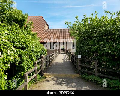 Schloss Huelshoff, Havixbeck, Nordrhein-Westfalen, Deutschland, Europa. Die Burg Huelshoff ist die typischste Wasserburg im Münsterland Ger Stockfoto