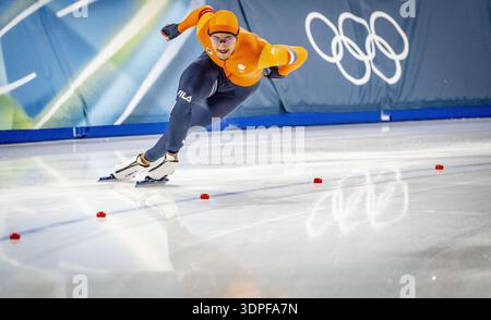 MAILAND - Sebas Diniz in Aktion in der 500 Meter langen Langseilbahn des Speedskating-Finales der Herren Milano Speedskating Stadium Olympische Winterspiele Mailand Cortina 2026 ROBIN UTRECHT /ANP niederlande aus - belgien aus Stockfoto
