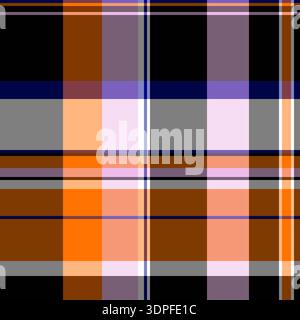 Ruhiger Vektor-Textur-Tartan, Auswahl kariertes Textilmuster. Nahtloses Material mit Karomuster für den Fuß in den Farben Orange und Grau. Stock Vektor