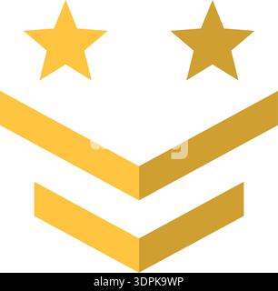 Designvorlagen für Symbol für militärische Rangfolge auf weißem Hintergrund Stock Vektor