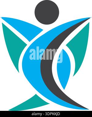 Menschlichen Charakter logo Zeichen Illustration vektor design Stock Vektor