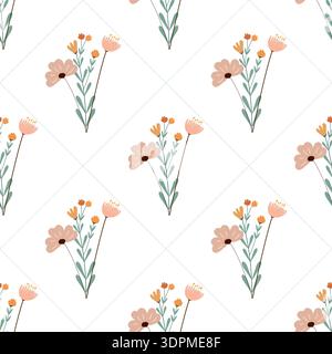 Nahtloses Muster mit Blumensträußen Stock Vektor