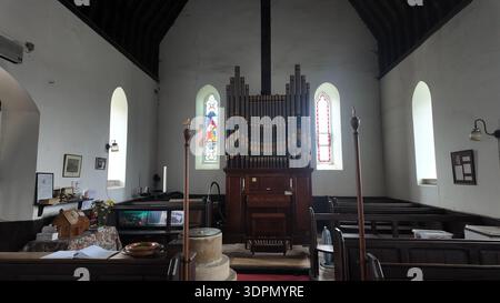 Intaria der Allerheiligen Kirche. Burythorpe, North Yorkshire Stockfoto