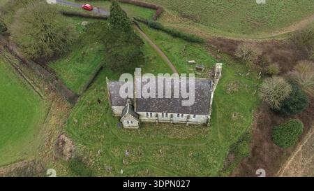 Aus der Vogelperspektive der All Saints Church. Burythorpe, North yorkshire Stockfoto