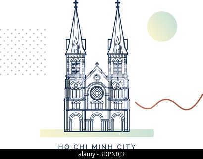 Kathedrale Notre-Dame Basilika von Saigon – Stockbild als Akte EPS 10 Stock Vektor