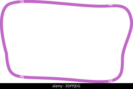 Handgezeichneter, Welliger Lila Rahmen Stock Vektor