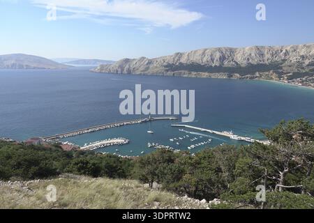 Marina in der Nähe von Baska, Krk, Kroatien Stockfoto