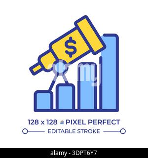 Symbol für die perfekte Linienfarbe der Finanzprognose Stock Vektor