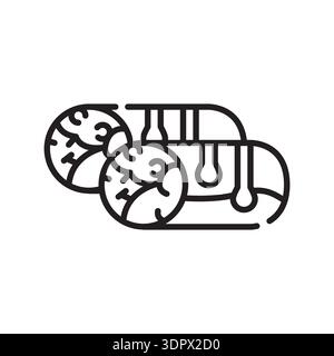 Symbol für schwarze Linie der Federrollen. Vektorisoliertes Element. Bearbeitbare Kontur. Stock Vektor