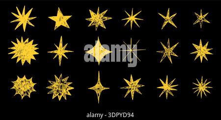 Star Buntstift Set Kreidestift Stock Vektor
