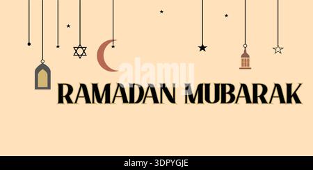 Ramadan Mubarak wünscht im Ramadan-Monat Stock Vektor