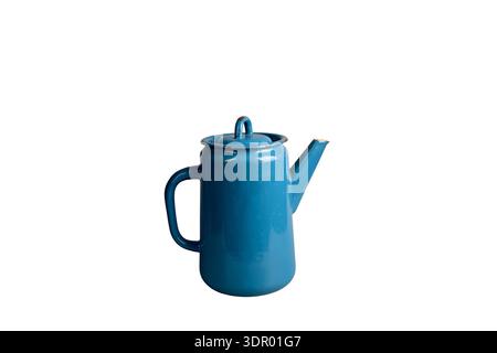 Eine altmodische Vintage-Kaffeemaschine aus der Sowjetzeit aus Metall. Vintage Küchenutensilien. Stockfoto