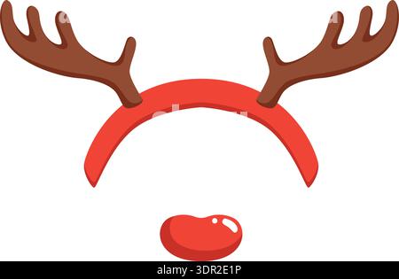 Rentiergeweih-Zeichentricksymbol. Weihnachtsfeier Kostümzubehör Stock Vektor