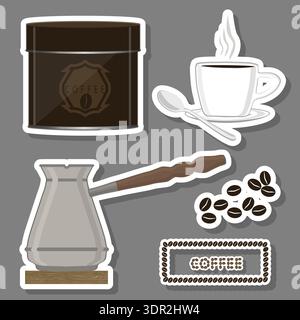 Illustration zum Thema verschiedene süße leckere natürliche Kaffee Stock Vektor
