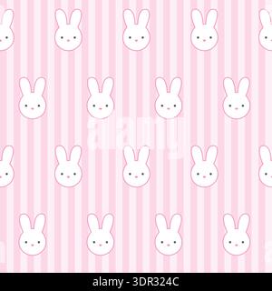 Kawaii-Muster mit süßen Kaninchen Stock Vektor