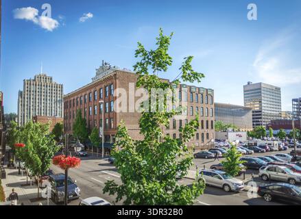 Spokane washington City Skyline und Straßen Stockfoto