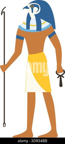 Ägyptische Götterzeichnung. Antike afrikanische Mythologie Stock Vektor