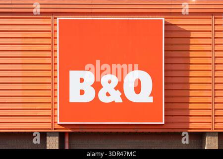 B&Q Logo, Keighley, Bradford Stockfoto