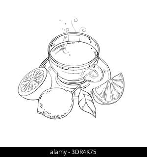 Illustration der Tasse Zitronentee. Stock Vektor