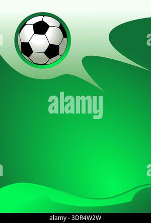 Fußball-Ball Auf Grünem Abstraktem Hintergrund Mit Raum Für Text Fußball-Sport-Design, Vektor-Illustration Stock Vektor