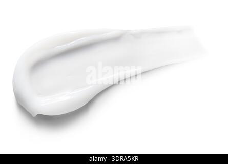 Weißer kosmetischer Cremeabstrich isoliert auf weißem Hintergrund. Stockfoto