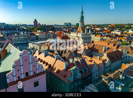 Aus der Vogelperspektive der Altstadt von Posen, Polen Stockfoto