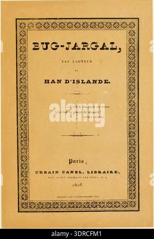 Dieser Band ist Teil von Victor Hugos Gesamtwerken, die 1910 von Imprimerie nationale und Ollendorff veröffentlicht wurden. Band 20, Abschnitt A, Roman Tomé I, enthält die Romane Han d’Islande, Bug-Jargal, Le Dernier Jour d’un Condamné und Claude Gueux. Die Ausgabe wurde von Gustave Simon vorbereitet. Es umfasst 787 Seiten mit französischen literarischen Texten, narrativen Strukturen, Charakteranalyse und historischen Kontext, die Hugos Prosa und Erzählstil aus dem frühen 19. Jahrhundert mit detailliertem Erzählen und sozialem Kommentar repräsentieren. Stockfoto