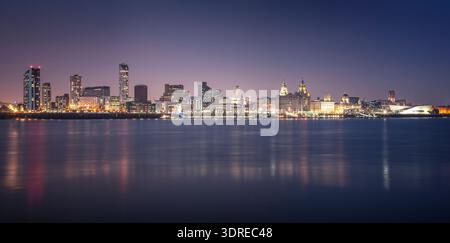Liverpool Waterfront Panoramablick Stockfoto