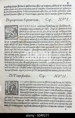 De ventis et navigatione libellus, verfasst von Michelangelo Biondo und veröffentlicht 1546 in Venedig, ist ein praktisches Segelhandbuch über Navigation, Wind, Seemannschaft und Schiffsabfertigung. Sie bietet Leitlinien für die Sicherheit im Seeverkehr, den Einsatz nautischer Instrumente, Terminologie und Techniken für effektive Reisen im Mittelmeer Mitte des 16. Jahrhunderts. Das Handbuch ist so strukturiert, dass es eine präzise Anleitung bietet, die Navigationskonzepte und praktische Kenntnisse der Seeleute im maritimen Bereich veranschaulicht. Stockfoto