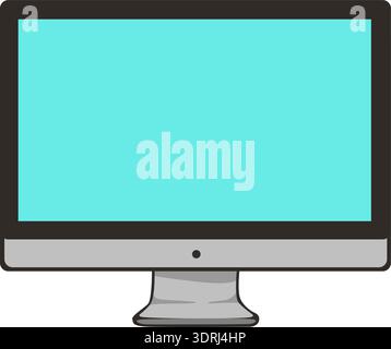 Desktop-Computerbildschirm mit blauem Bildschirm Stock Vektor