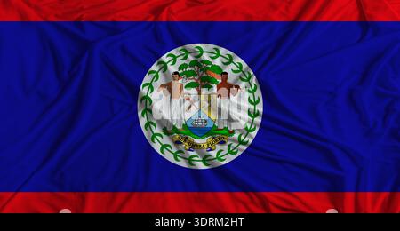 Belizean Flagge mit Textur Hintergrund. Nationalflagge von Belize Stockfoto