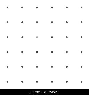 Polka Dot Grid Minimaler Nahtloser Hintergrund. Modernes gepunktetes Layout für Bullet Journals, Notizbuchseite, Planerblatt, Schreibwaren, UI-Design bereinigen. Einfache Abstrakte Textur. Vektorabbildung Stock Vektor