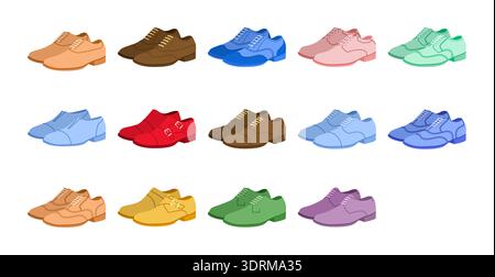 Set mit formellen Herrenanzügen. Klassisches Modeaccessoire technische Illustration. Vektor für Männer, Frauen, Unisex-Stil, flache CAD-Modellskizze, umreißen isolierte Objekte auf weißem Hintergrund. Stock Vektor