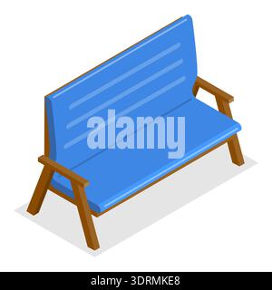 3D Isometrischer flacher Vektor Set von Möbeln Stockfoto