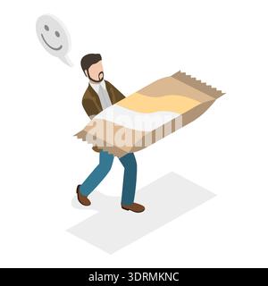 3D Isometrischer flacher Vektor konzeptuelle Illustration von süßen Snacks Stockfoto