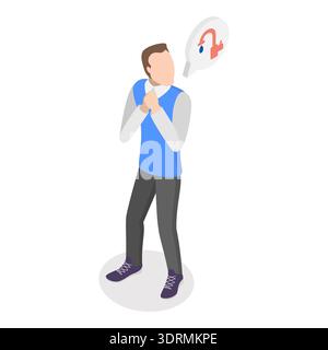 3D Isometrischer flacher Vektor konzeptuelle Darstellung von OCD Stockfoto