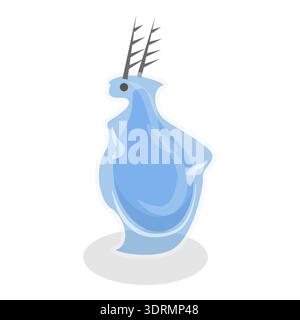 3D Isometrischer flacher Vektor-Satz von Plankton-Varianten Stockfoto