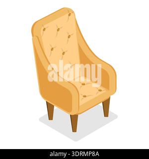 3D Isometrischer flacher Vektor Set von Möbeln Stockfoto