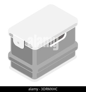 3D Isometrischer Flachvektor Set tragbarer Kühlschränke Stockfoto