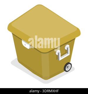 3D Isometrischer Flachvektor Set tragbarer Kühlschränke Stockfoto