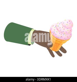 Isometrische flache 3D-Illustration von Eisgetränk. Punkt 4 Stockfoto