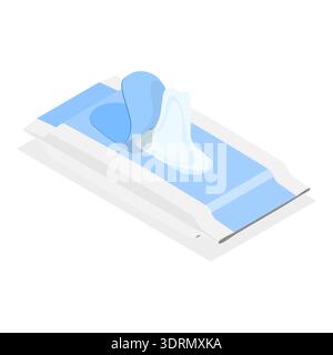 3D Isometrischer Flat Vector Set Desinfektionsmittel Stockfoto