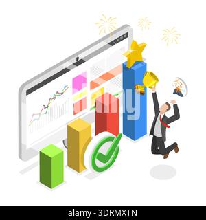 3D Isometrischer flacher Vektor konzeptuelle Illustration der persönlichen Entwicklung Stockfoto