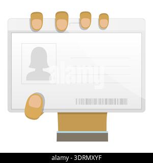 Mans Hand Hält Verschiedene Abzeichen. Punkt 1 Stockfoto