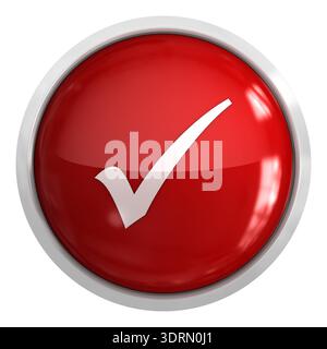 Schaltfläche "Häkchen", dies ist ein Computer generiert und 3d gerenderten Bild. Stockfoto