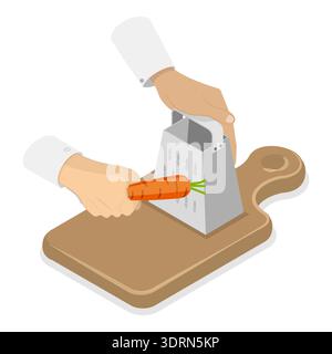 3D Isometrischer flacher Vektor Set von kulinarischen Stockfoto