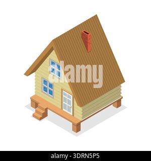 Isometrischer Vektorsatz für 3D-Flachvektoren Stockfoto