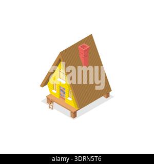 Isometrischer Vektorsatz für 3D-Flachvektoren Stockfoto