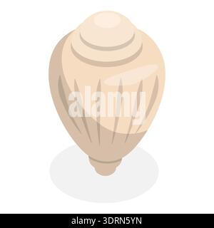 Isometrische flache 3D-Vektorgruppe aus Muscheln Stockfoto